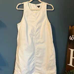 Sleeveless White J. Crew/Jean Dress - Frayed Edges - Size 10